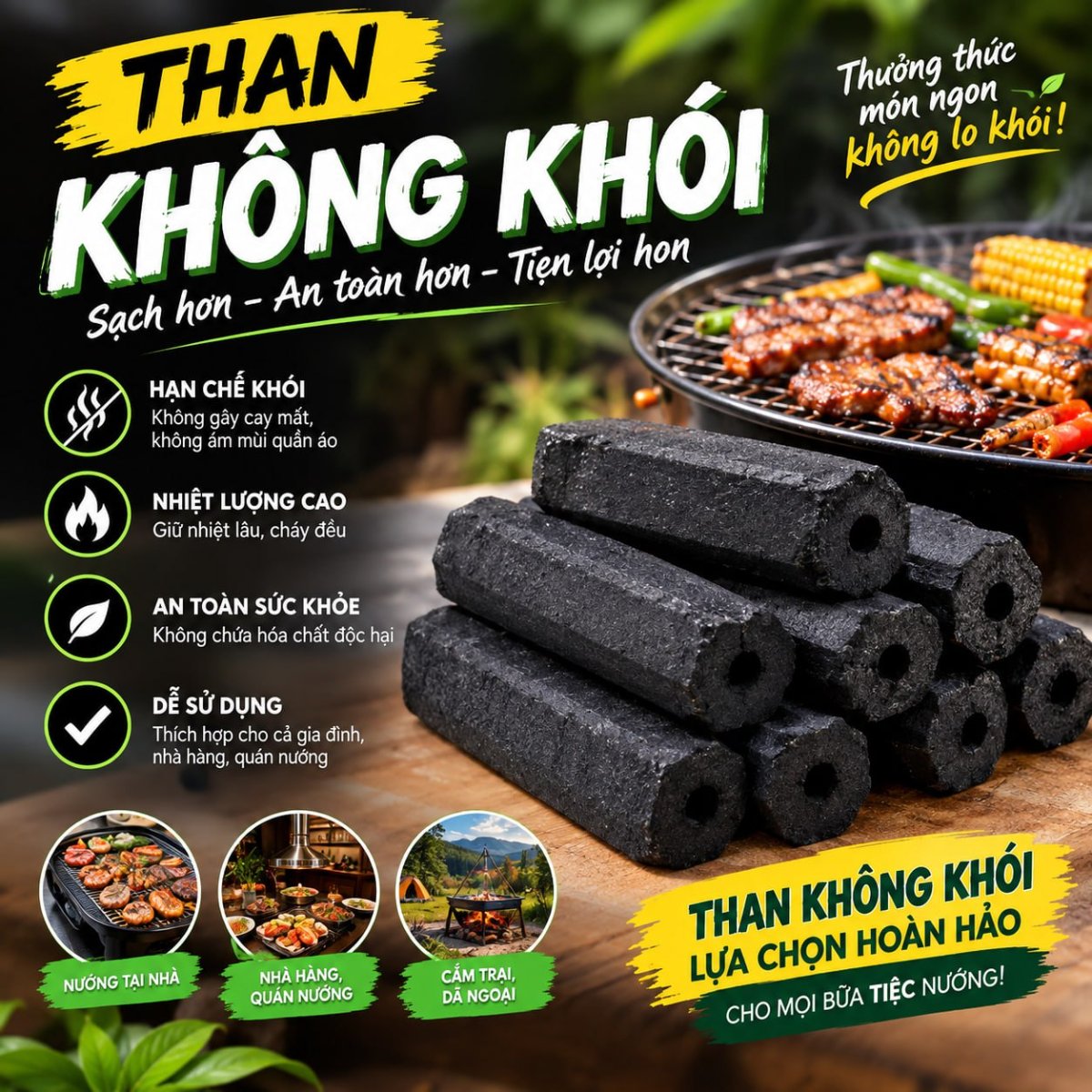 Than không khói vuông loại A (xuất khẩu)
